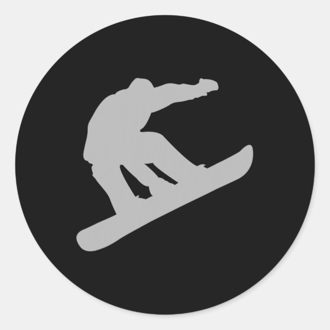 Pegatina Redonda Snowboard (Anverso)