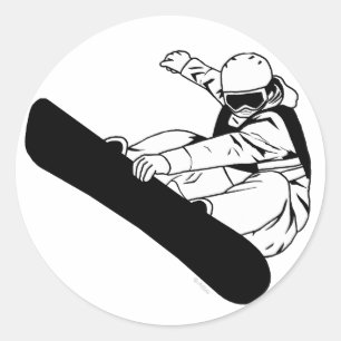 Pegatina Redonda Snowboard 3