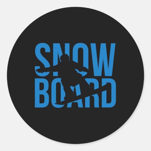 Pegatina Redonda Snowboard 8 (Anverso)