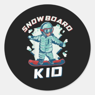 Pegatina Redonda Snowboard Appart Kids Uni 2t Personalizado negro S