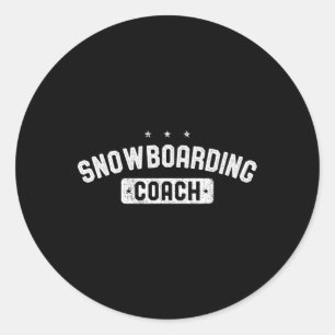 Pegatina Redonda Snowboard Coach Vintage Snowboarding