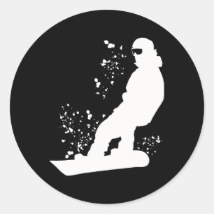 Pegatina Redonda Snowboard Colorful Snowboard Snowboard 11