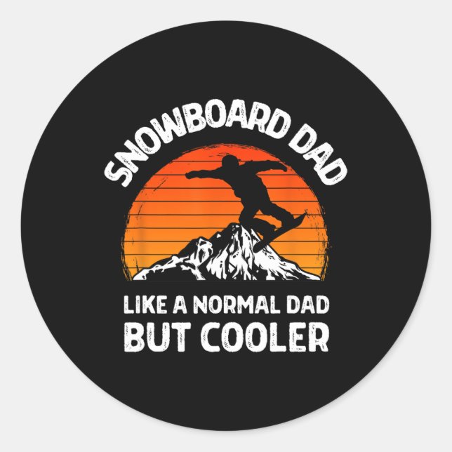 Pegatina Redonda Snowboard Dad Pero Cooler Snowboarding Dad (Anverso)