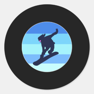 Pegatina Redonda Snowboard de Guay Vintage