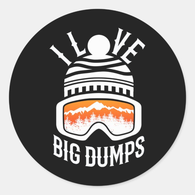 Pegatina Redonda Snowboard Esquí Snowboard Funny Snowboard Snowboar (Anverso)