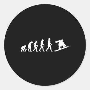 Pegatina Redonda Snowboard Evolution Freestyle Alpine Snowboard