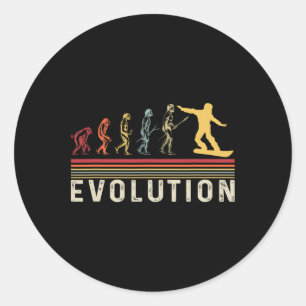 Pegatina Redonda Snowboard Evolution Freestyle Snowboarding Winter