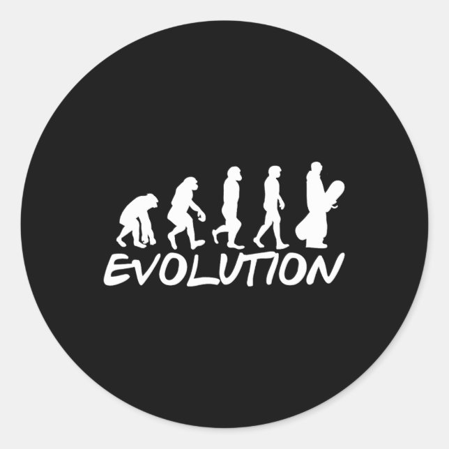 Pegatina Redonda Snowboard Evolution Snowboard Snowboard (Anverso)