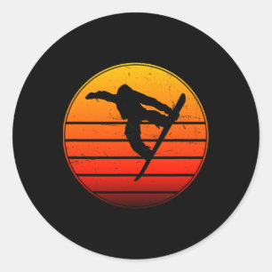 Pegatina Redonda Snowboard Femeninas Snowboard Snowboard Hombres 1