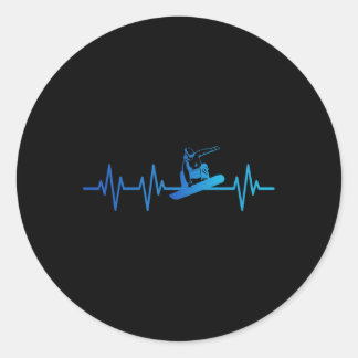 Pegatina Redonda Snowboard Heartbeat 80's 90s Retro Winter Snowboar