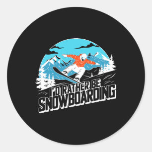 Pegatina Redonda Snowboard Lover Humor Design Funny Snowboard