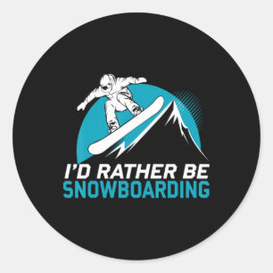 Pegatina Redonda Snowboard Lover Humor Design Funny Snowboard