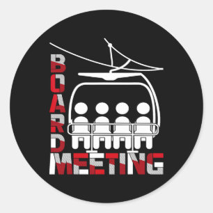 Pegatina Redonda Snowboard Meeting Funny Snowboard Deportes de invi
