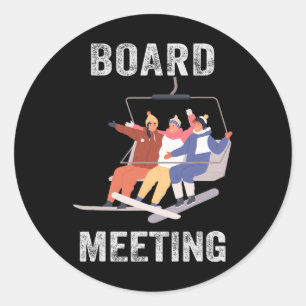Pegatina Redonda Snowboard Meeting Snowboard Vacation Skiation For
