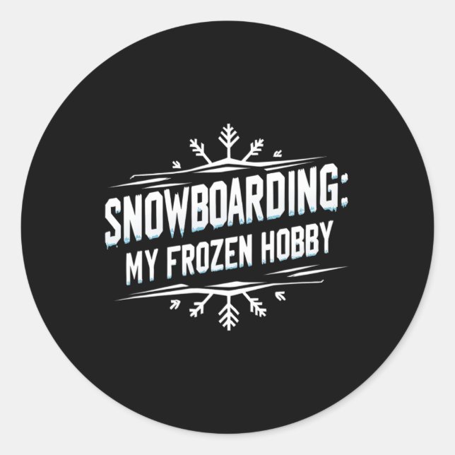 Pegatina Redonda Snowboard My Frozen Hob (Anverso)