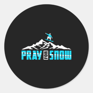 Pegatina Redonda Snowboard para rezar la nieve de Jesús