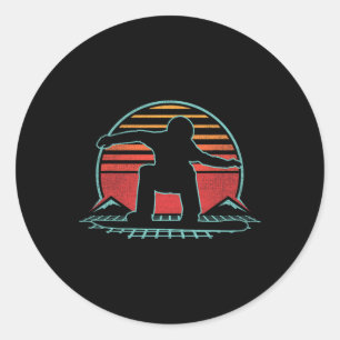 Pegatina Redonda Snowboard Retro Vintage Estilo Snowboard G