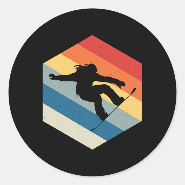 Pegatina Redonda Snowboard Shirder Snowboard Snowboard Lover Sno (Anverso)