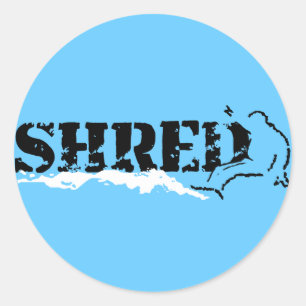 Pegatina Redonda snowboard. shred.