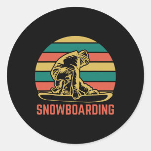 Pegatina Redonda Snowboard Snowboard