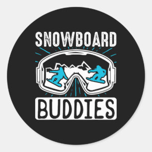 Pegatina Redonda Snowboard Snowboard Budders