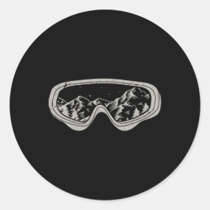 Pegatina Redonda Snowboard Snowboard Goggles Winter Sport Snow