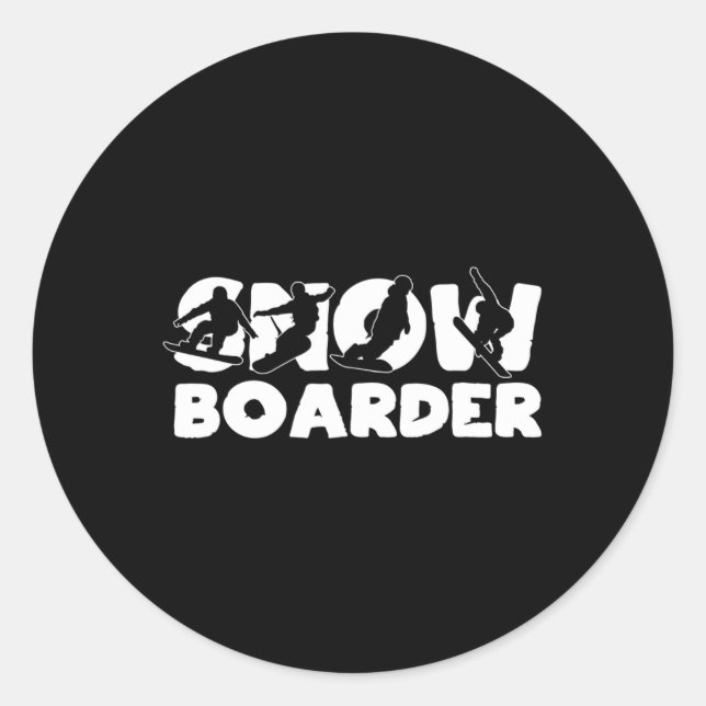 Pegatina Redonda Snowboard Snowboard Juego De Snowboard Para Los Am (Anverso)