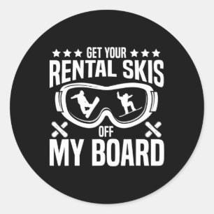 Pegatina Redonda Snowboard Snowboard Quita Tus Esquíes De Alquiler