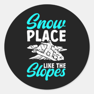 Pegatina Redonda Snowboard Snowboard Snowboard Snowboard Se Pone Co
