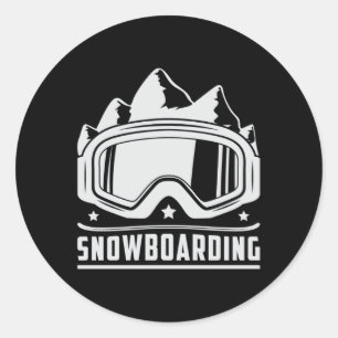 Pegatina Redonda Snowboard Snowboard Snowboard Snowboard Snowboard