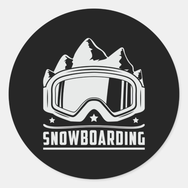 Pegatina Redonda Snowboard Snowboard Snowboard Snowboard Snowboard  (Anverso)