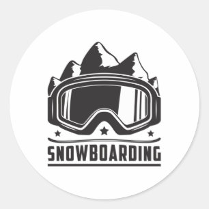 Pegatina Redonda Snowboard Snowboard Snowboard Snowboarder Idea de 