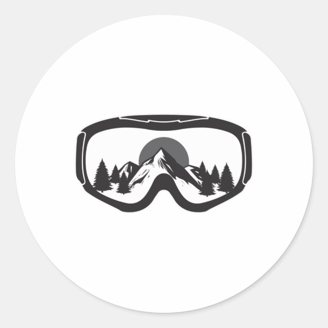 Pegatina Redonda Snowboard Snowboard Snowboarder Idea divertida de  (Anverso)