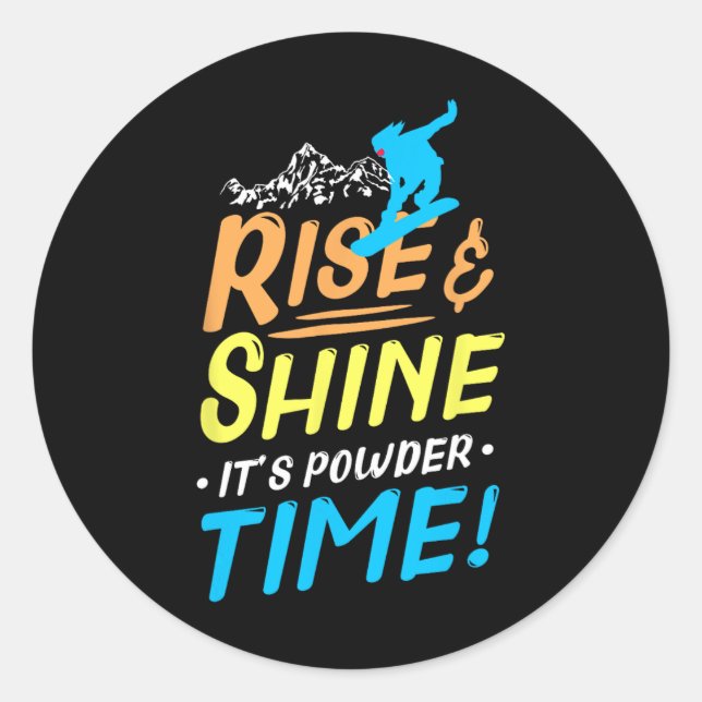 Pegatina Redonda Snowboard Snowboard Snowboarder Snowboarder Gif (Anverso)