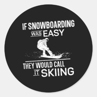 Pegatina Redonda Snowboard Snowboard Vintage 3