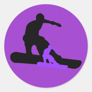 Pegatina Redonda snowboard. sombra.