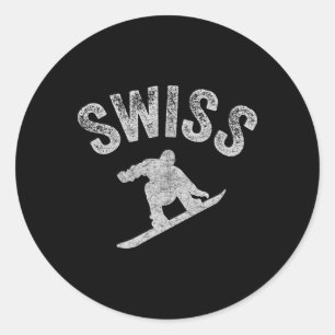 Pegatina Redonda Snowboard Suiza Snowboard Guay Snowboard Suiza