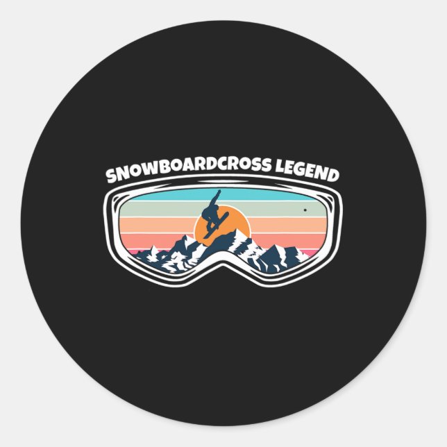 Pegatina Redonda Snowboardcross Snowboard Gogggggggg As Snowboardcr (Anverso)