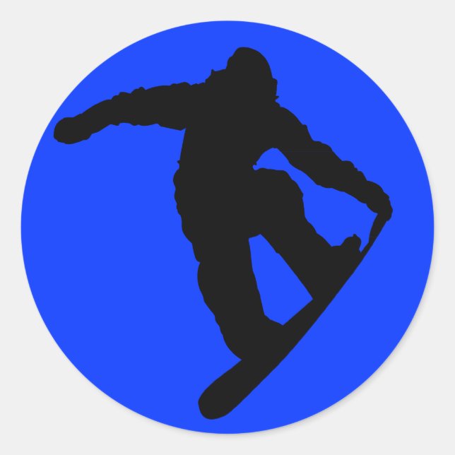 Pegatina Redonda Snowboarder (Anverso)
