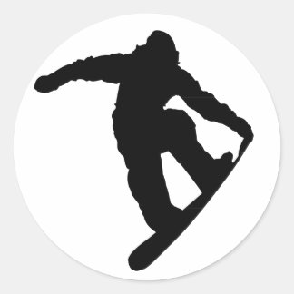 Pegatina Redonda Snowboarder