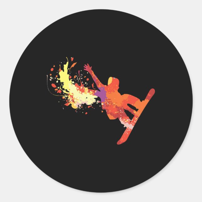 Pegatina Redonda Snowboarder Life Snowboard Fan Extreme Winter S (Anverso)