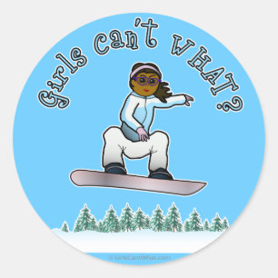 Pegatina Redonda Snowboarder oscuro