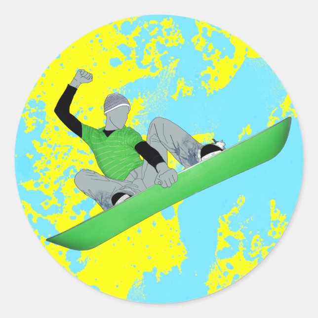 Pegatina Redonda snowcore. (Anverso)