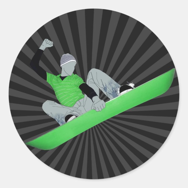 Pegatina Redonda snowcore. (Anverso)