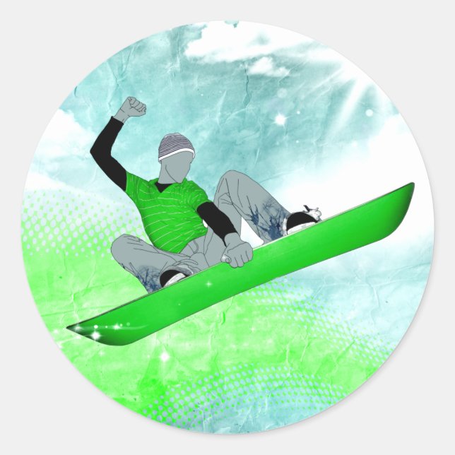 Pegatina Redonda snowcore. (Anverso)