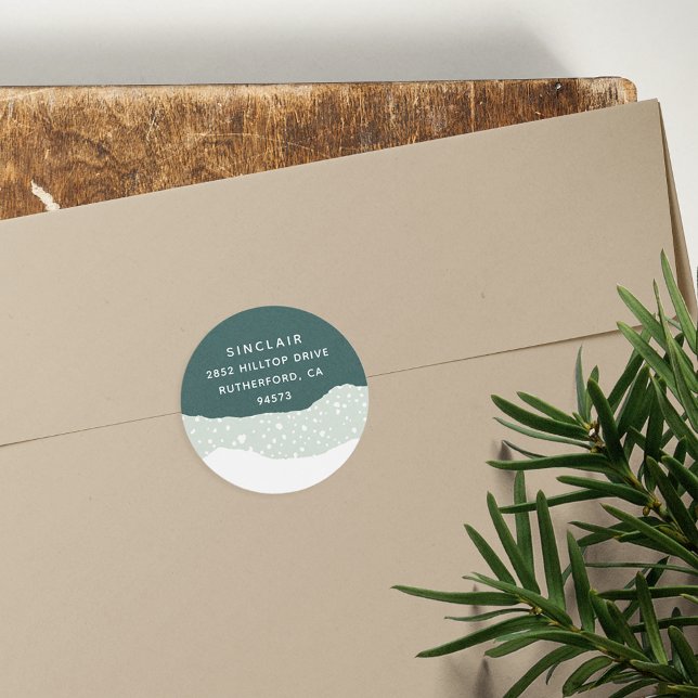 Pegatina Redonda Snowdrit | Dirección de devolución de vacaciones (Subido por el creador)