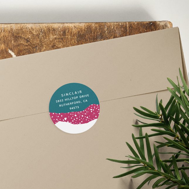 Pegatina Redonda Snowdrit | Dirección de devolución de vacaciones (Subido por el creador)