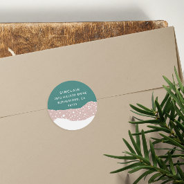 Pegatina Redonda Snowdrit | Dirección de devolución de vacaciones