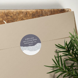 Pegatina Redonda Snowdrit | Dirección de devolución de vacaciones