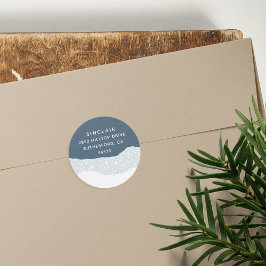 Pegatina Redonda Snowdrit | Dirección de devolución de vacaciones